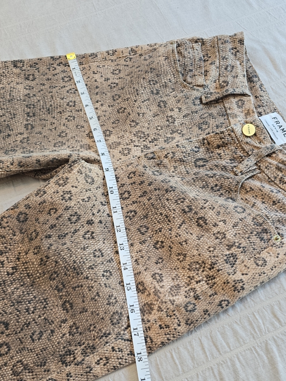 Frame Denim Le Crop Snake Print Denim Women's Size 25 - Picture 12 of 15